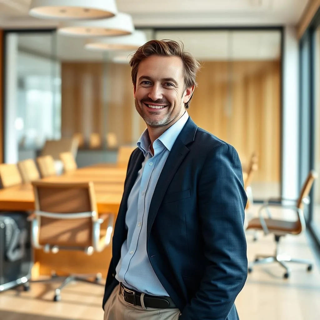 Chef d'entreprise dans sa salle de réunion